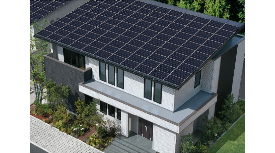 一条工務店の太陽光パネル付住宅外観