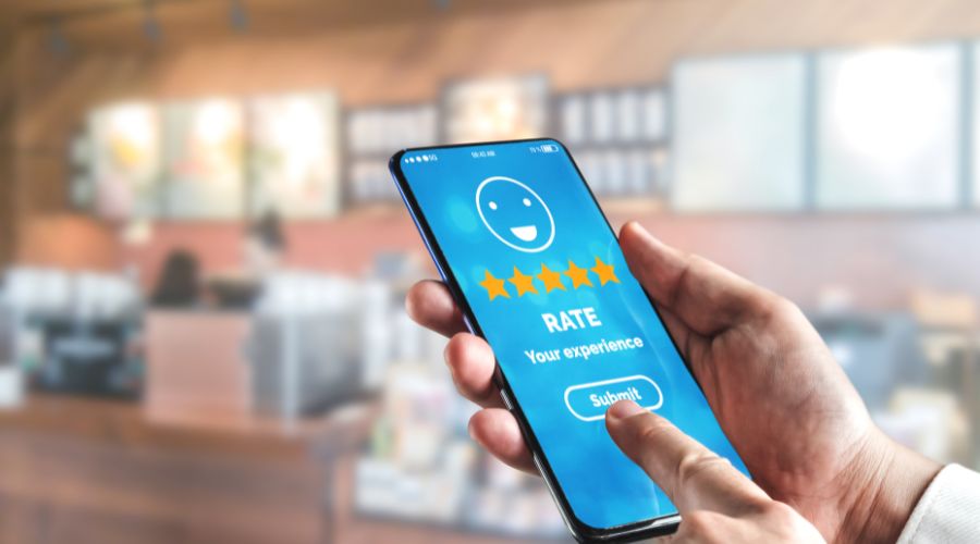スマホでの口コミの星印評価