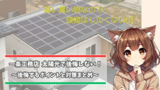 一条工務店の太陽光発電の設置で後悔したポイントを解説している女性