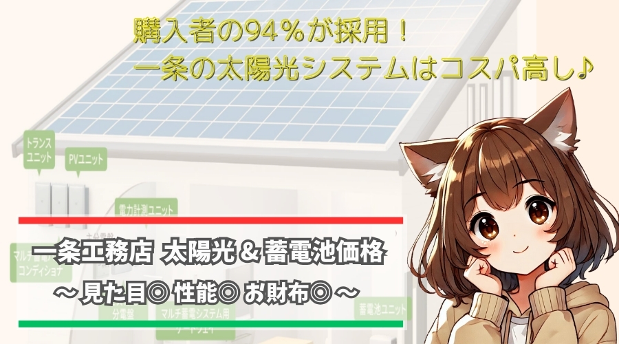 一条工務店の太陽光と蓄電池の価格について紹介している女性