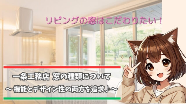 一条工務店の窓を紹介している女性
