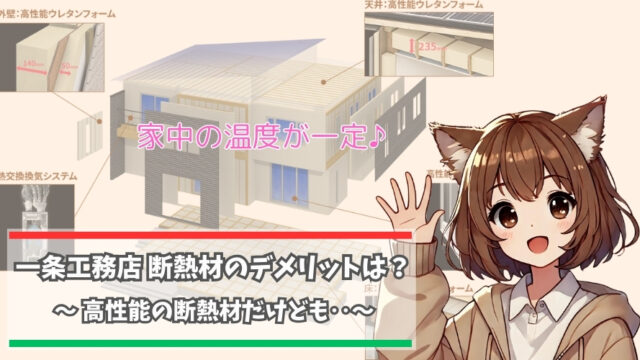 一条工務店の断熱材について紹介している女性