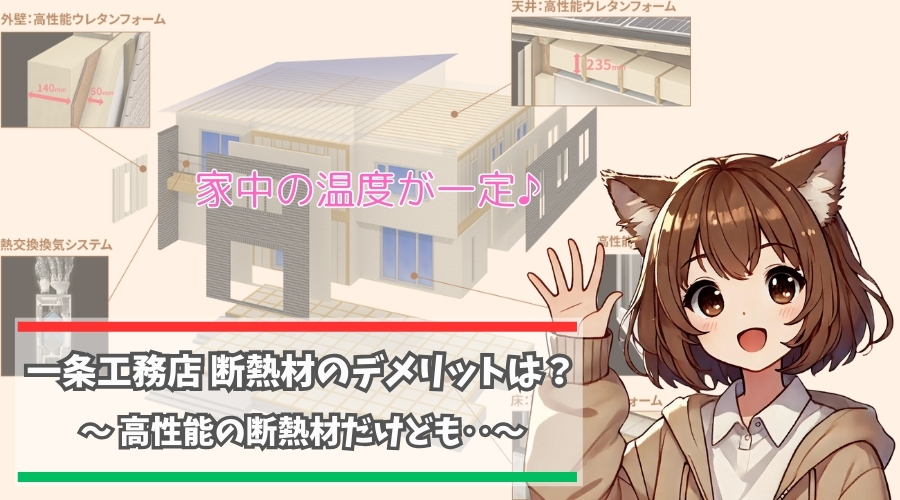 一条工務店の断熱材について紹介している女性