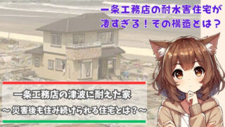 津波に強い一条工務店の家を紹介している女性