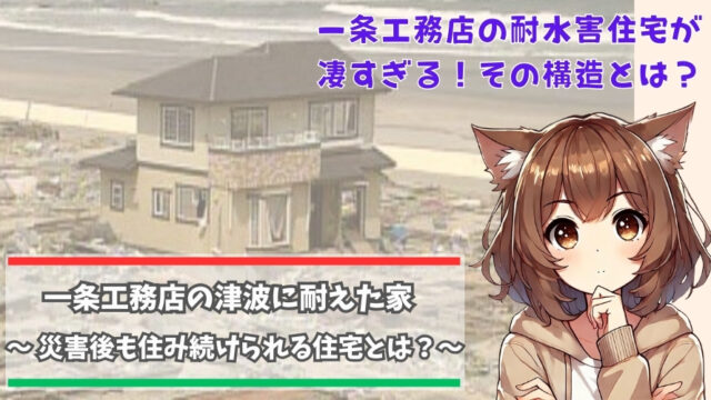 津波に強い一条工務店の家を紹介している女性