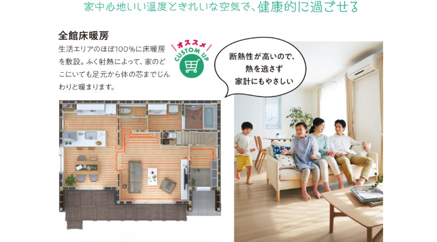 一条工務店ハグミ―の有料オプションの床暖房