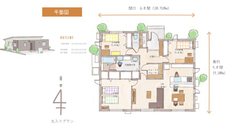 一条工務店のハグミーの間取りプラン28坪
