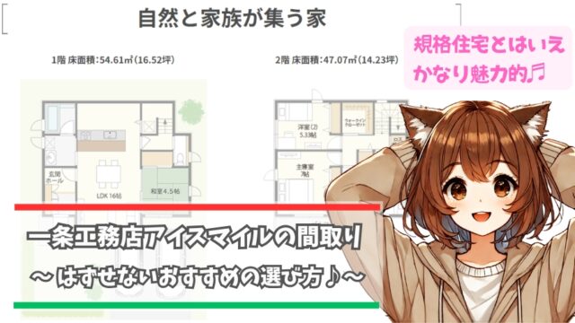 一条工務店のアイスマイルの間取りについて紹介している女性