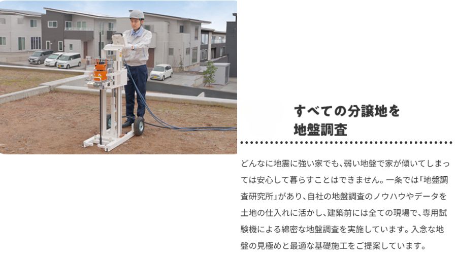 一条工務店の地盤調査