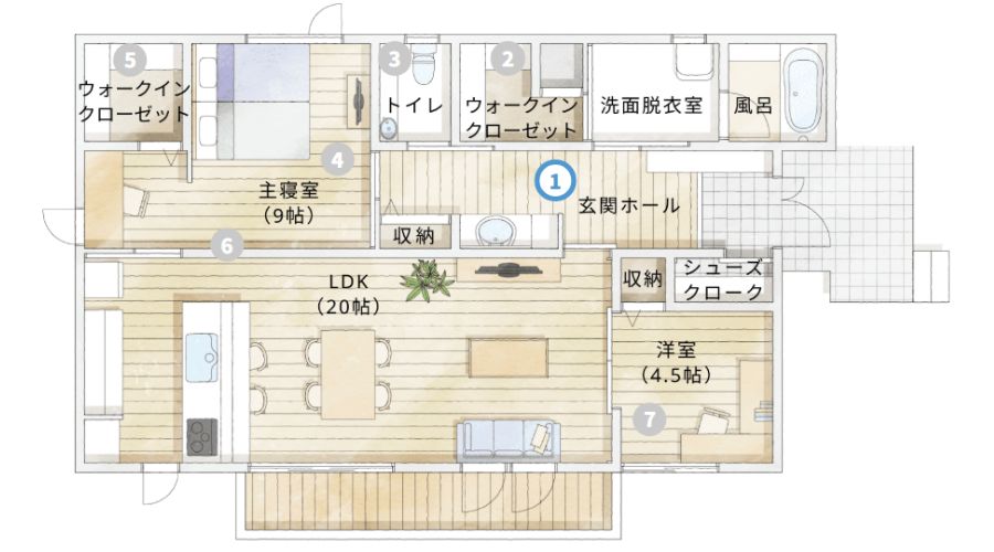 一条工務店平屋間取りその2