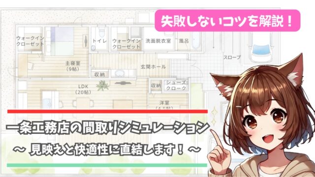 一条工務店の間取りシミュレーションについて解説している女性