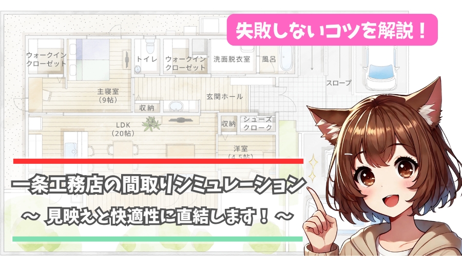 一条工務店の間取りシミュレーションについて解説している女性