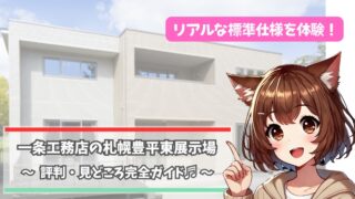 一条工務店の札幌豊平東展示場を紹介している女性