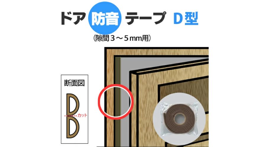 ドアの防音テープ