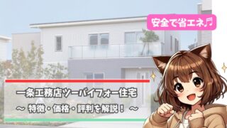 一条工務店のツーバイフォー住宅について解説している女性