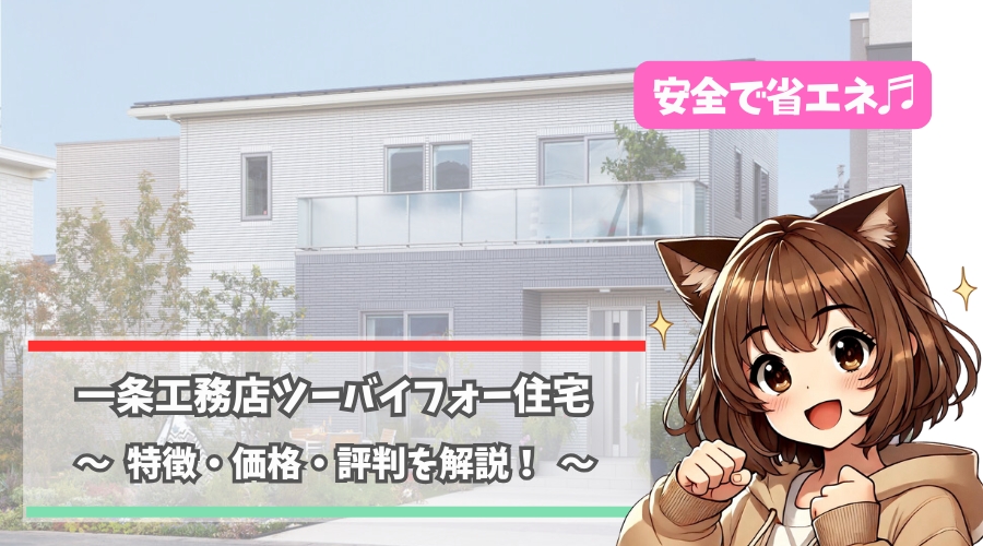 一条工務店のツーバイフォー住宅について解説している女性