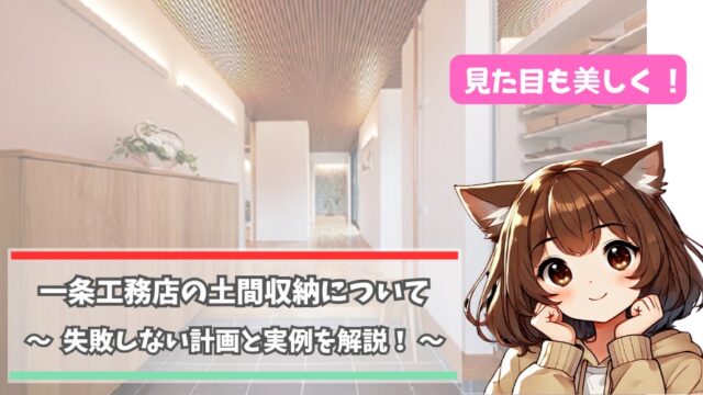 一条工務店の土間収納について解説している女性