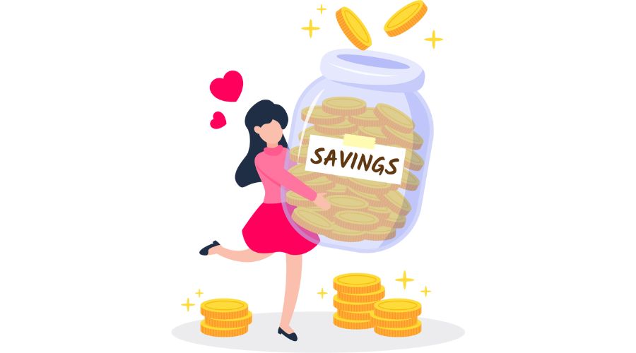 お金を貯めている女性