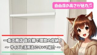 一条工務店の自由棚について紹介している女性