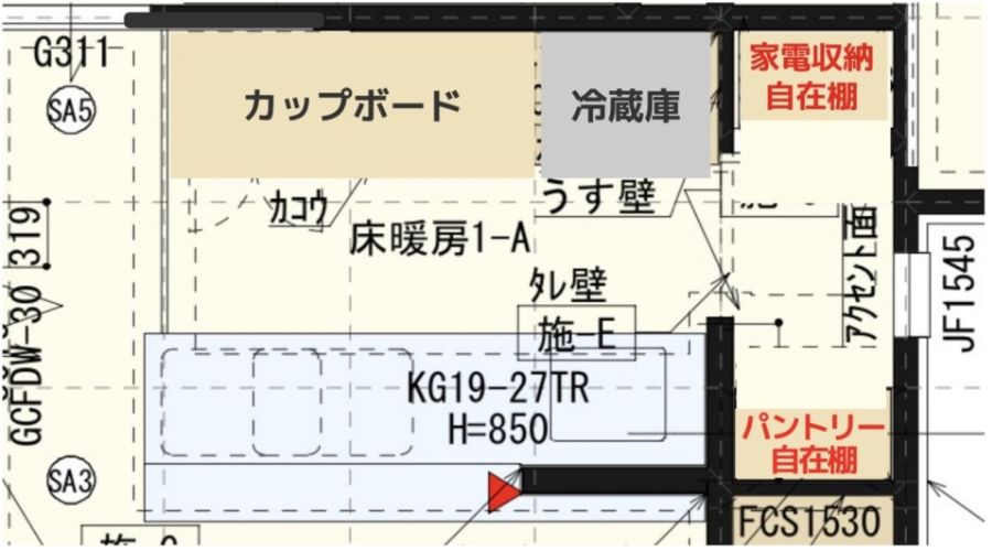 一条工務店のパントリ―間取り