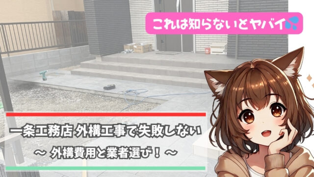 一条工務店の外構工事について解説している女性
