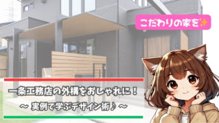 一条工務店の外構について解説している女性