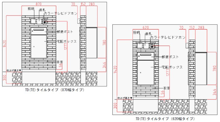 一条工務店の門柱サイズ