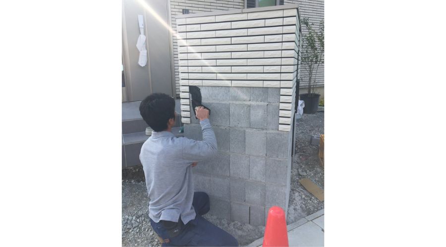 一条工務店の門柱工事