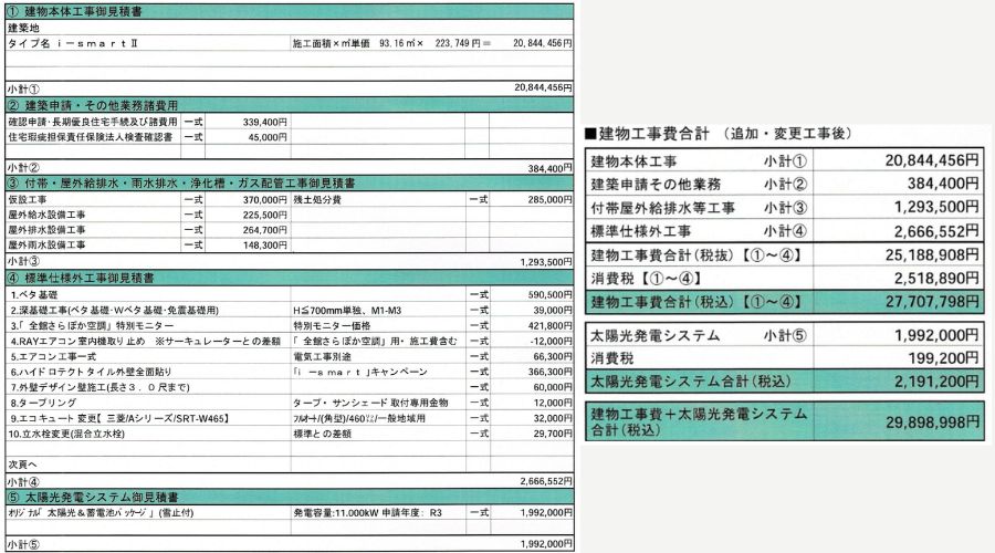 一条工務店のアイスマート見積もり