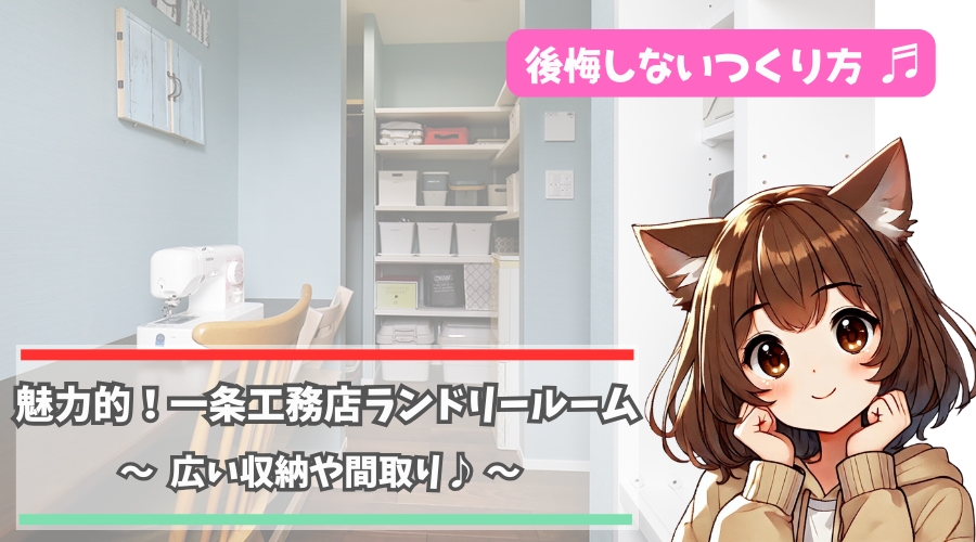 一条工務店のランドリールームについて紹介している女性