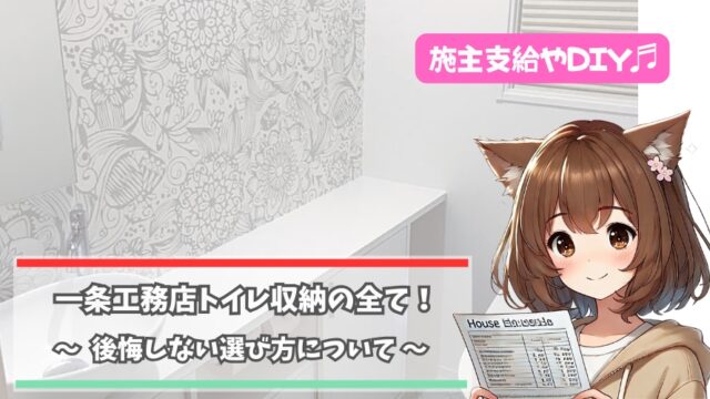 一条工務店のトイレ収納について解説している女性