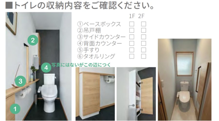 一条工務店のトイレ標準収納