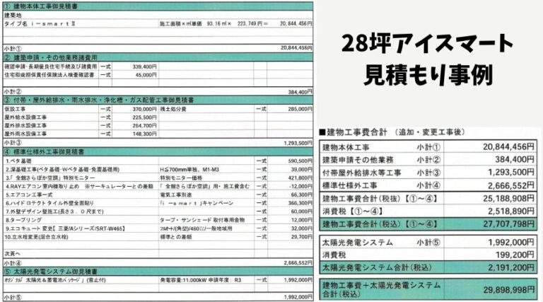 【実際の見積もり公開！】一条工務店の見積もりは？見積書の実例と価格【見積無料♪】｜私の一条スタイル