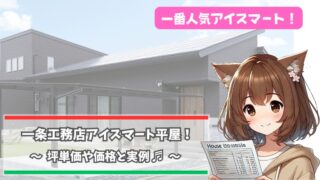 一条工務店アイスマートの平屋について紹介している女性