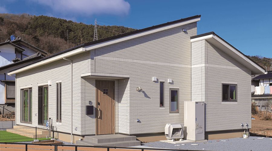 一条工務店のアイスマート平屋外観ホワイト