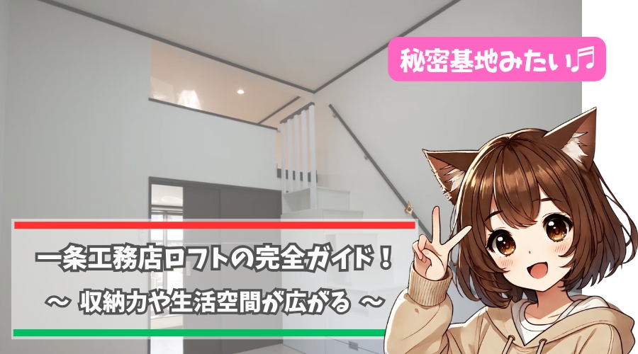 一条工務店のロフト(1.5階中二階)を紹介している女性