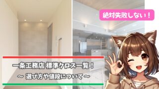 一条工務店の壁のクロスについて紹介している女性