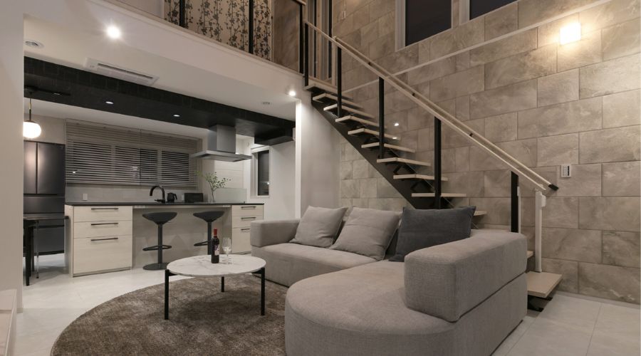 一条工務店の壁のアクセントクロス